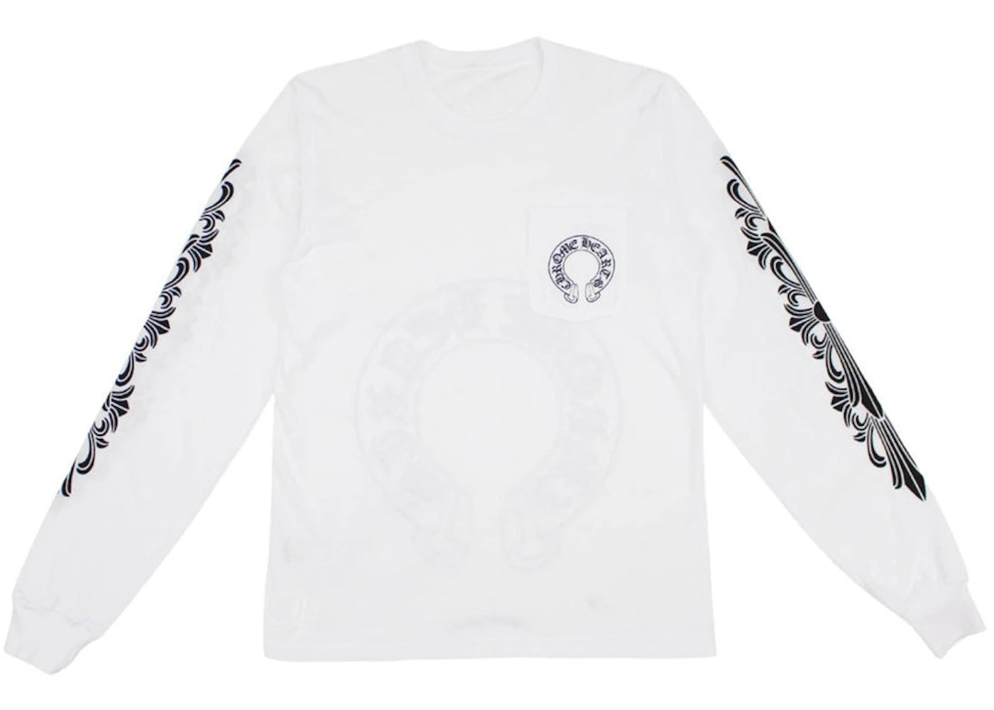 chrome hearts floral horseshoe l/s t-shirt white