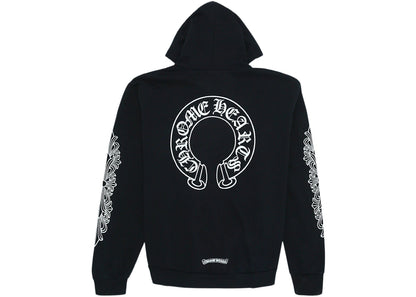 chrome hearts horse shoe floral hoodie black
