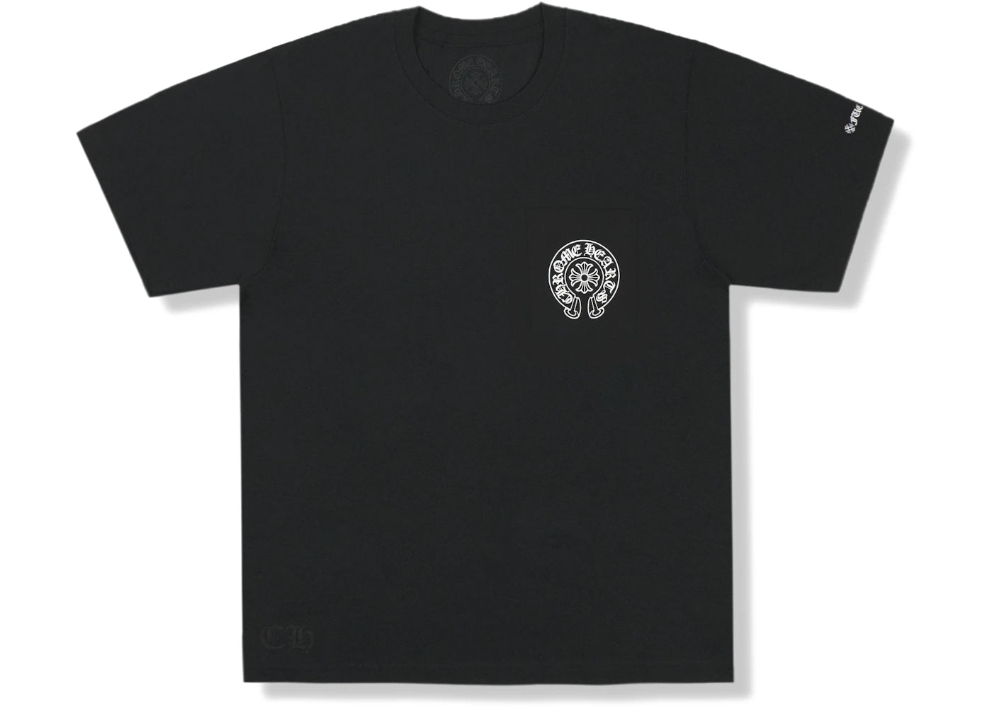 chrome hearts horse shoe logo pocket t-shirt black