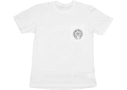 chrome hearts horse shoe logo pocket t-shirt white