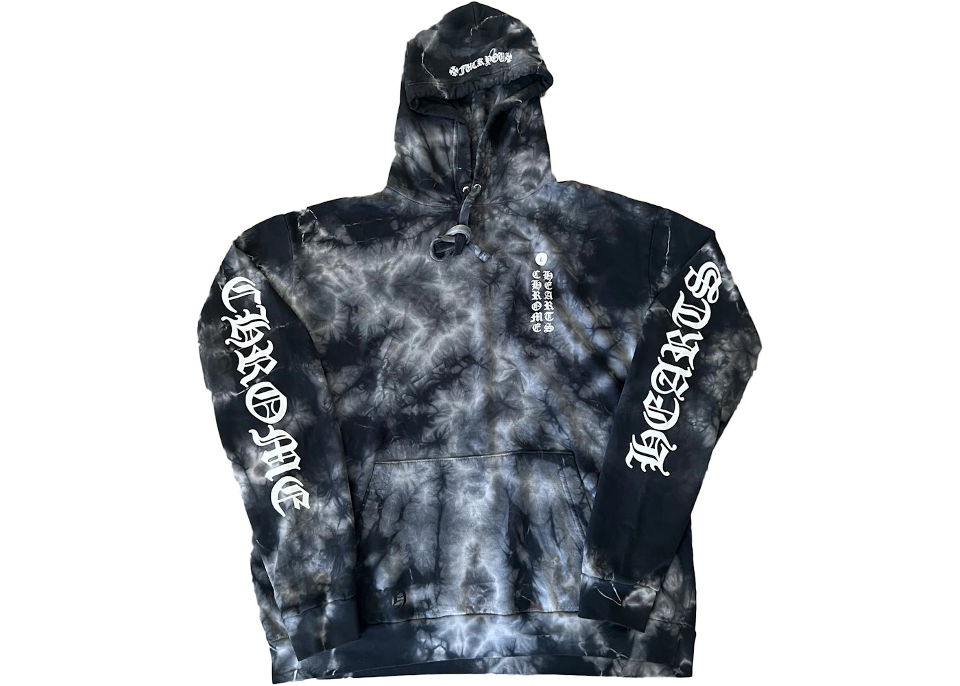 chrome hearts horseshoe hoodie black tie dye
