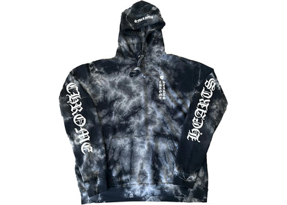 chrome hearts horseshoe hoodie black tie dye
