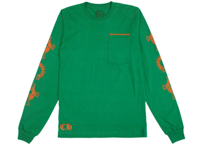 chrome hearts horseshoe l/s t-shirt green/orange