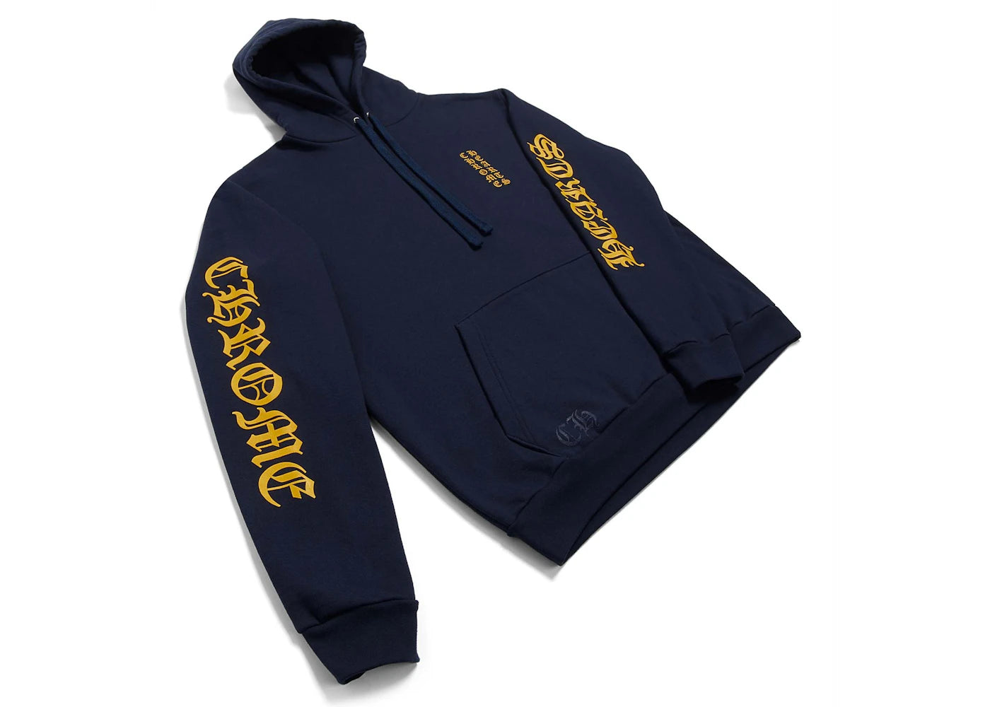 chrome hearts logo hoodie navy