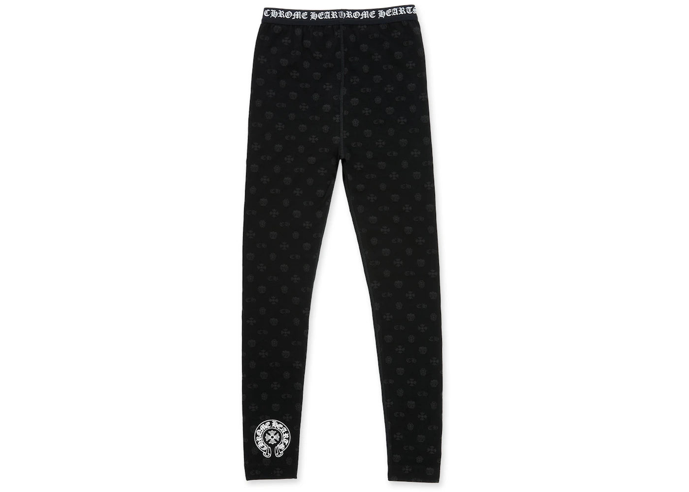 chrome hearts logo leggings black/grey multilogo