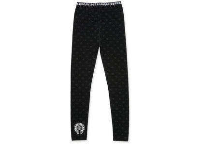 chrome hearts logo leggings black/grey multilogo