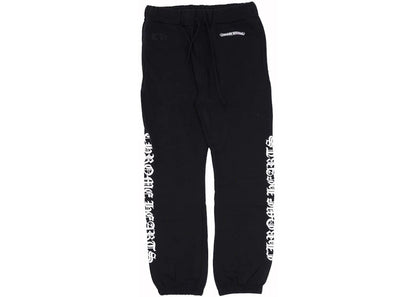 chrome hearts logo sweatpants black
