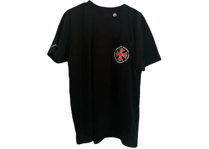 chrome hearts made in hollywood plus cross t-shirt black/red