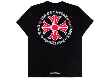chrome hearts made in hollywood plus cross t-shirt black/red