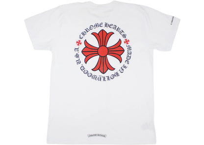 chrome hearts made in hollywood plus cross t-shirt white/red