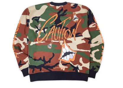 chrome hearts matty boy caution crewneck camo