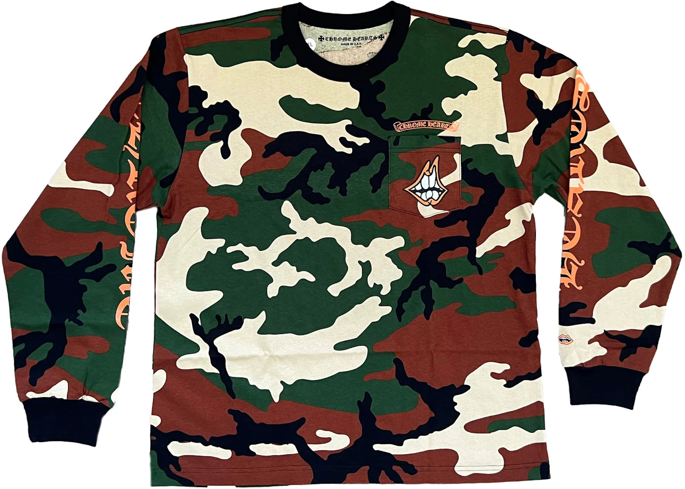 chrome hearts matty boy caution l/s t-shirt camo