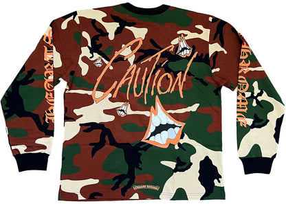 chrome hearts matty boy caution l/s t-shirt camo
