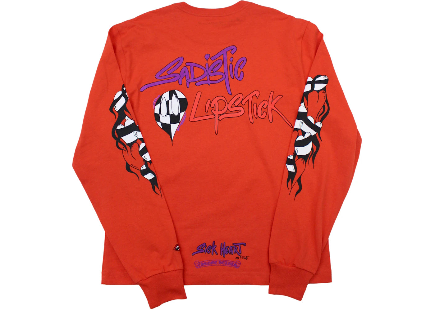 chrome hearts matty boy sadistic lipstick l/s t-shirt red