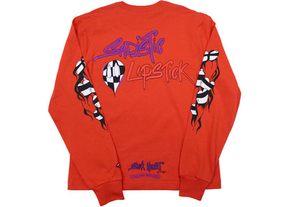 chrome hearts matty boy sadistic lipstick l/s t-shirt red