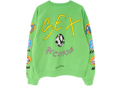 chrome hearts matty boy sex records crewneck sweatshirt citrus