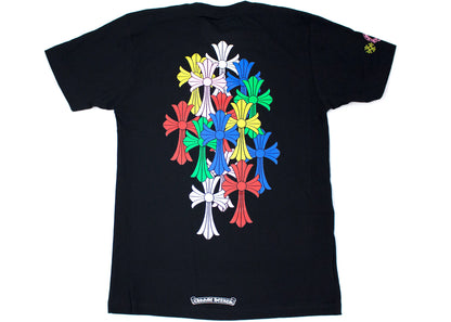chrome hearts multi color cross cemetery t-shirt black