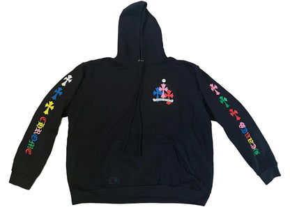 chrome hearts multi color cross hoodie black