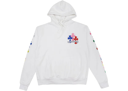 chrome hearts multi color cross hoodie white