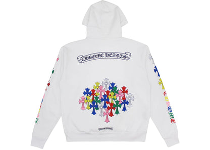 chrome hearts multi color cross hoodie white