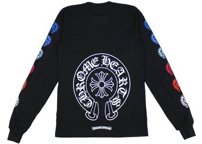 chrome hearts multi color horse shoe l/s t-shirt black