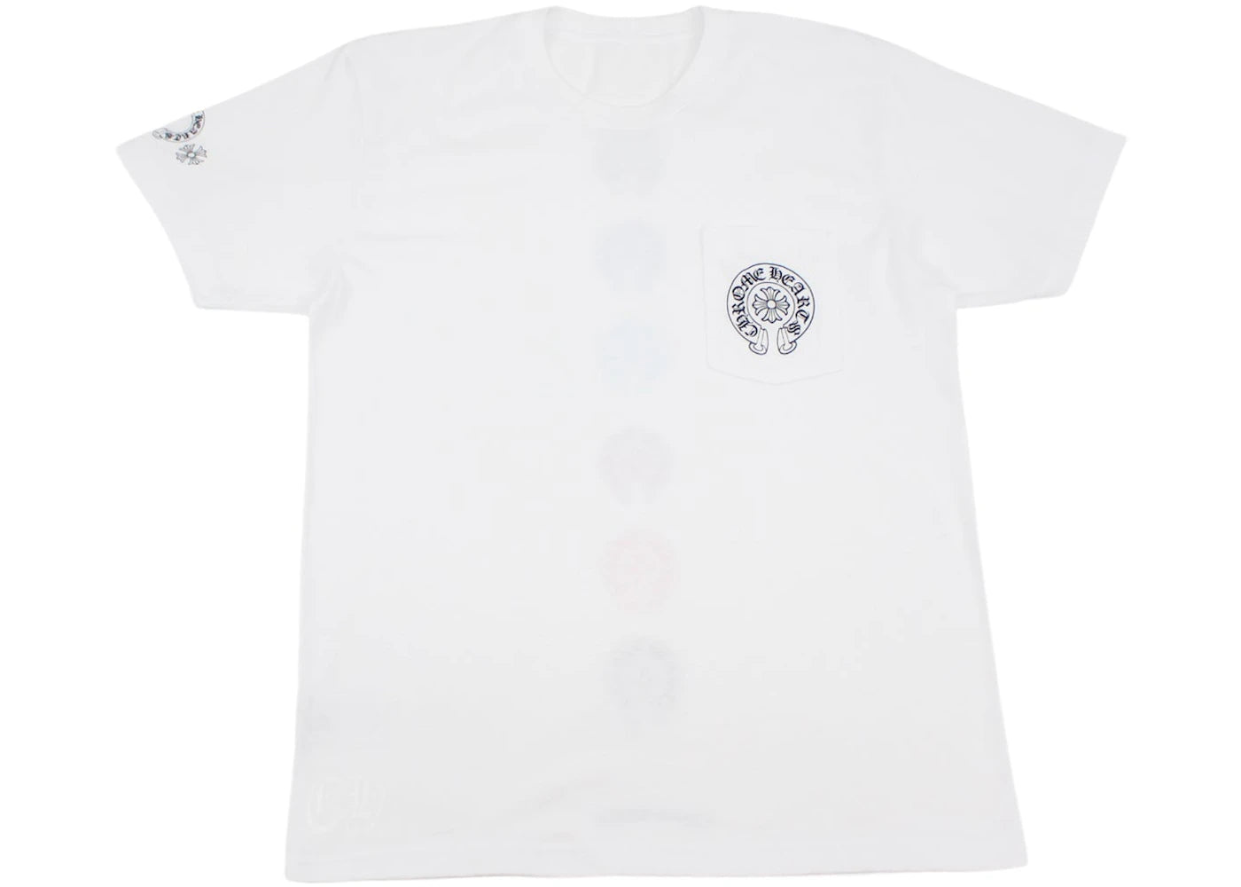 chrome hearts multi color horse shoe t-shirt white