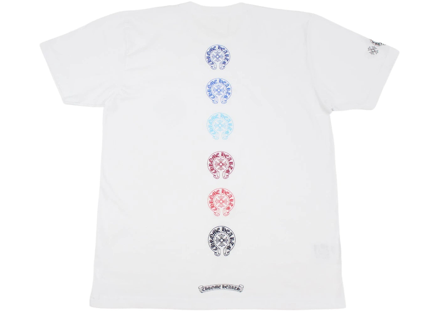 chrome hearts multi color horse shoe t-shirt white