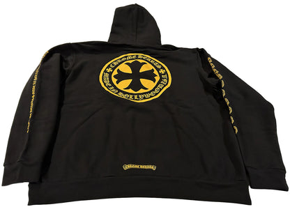 chrome hearts plus logo pullover hoodie black/yellow