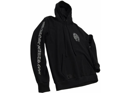 chrome hearts silver glitter hoodie black