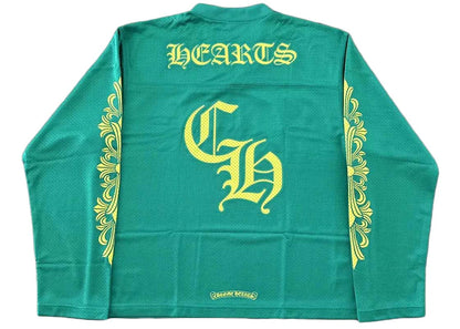 chrome hearts sports mesh warm up jersey green/yellow