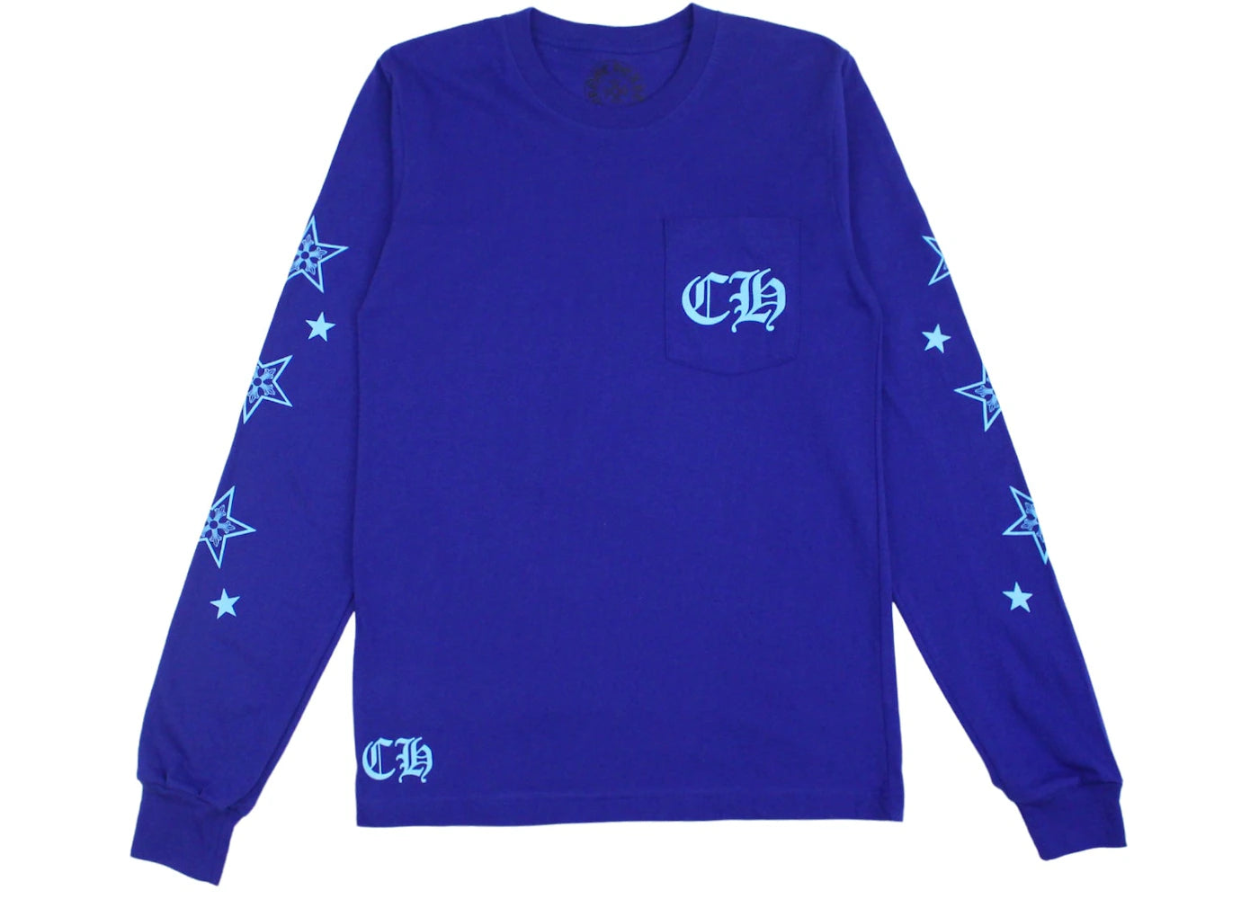 chrome hearts star l/s t-shirt blue