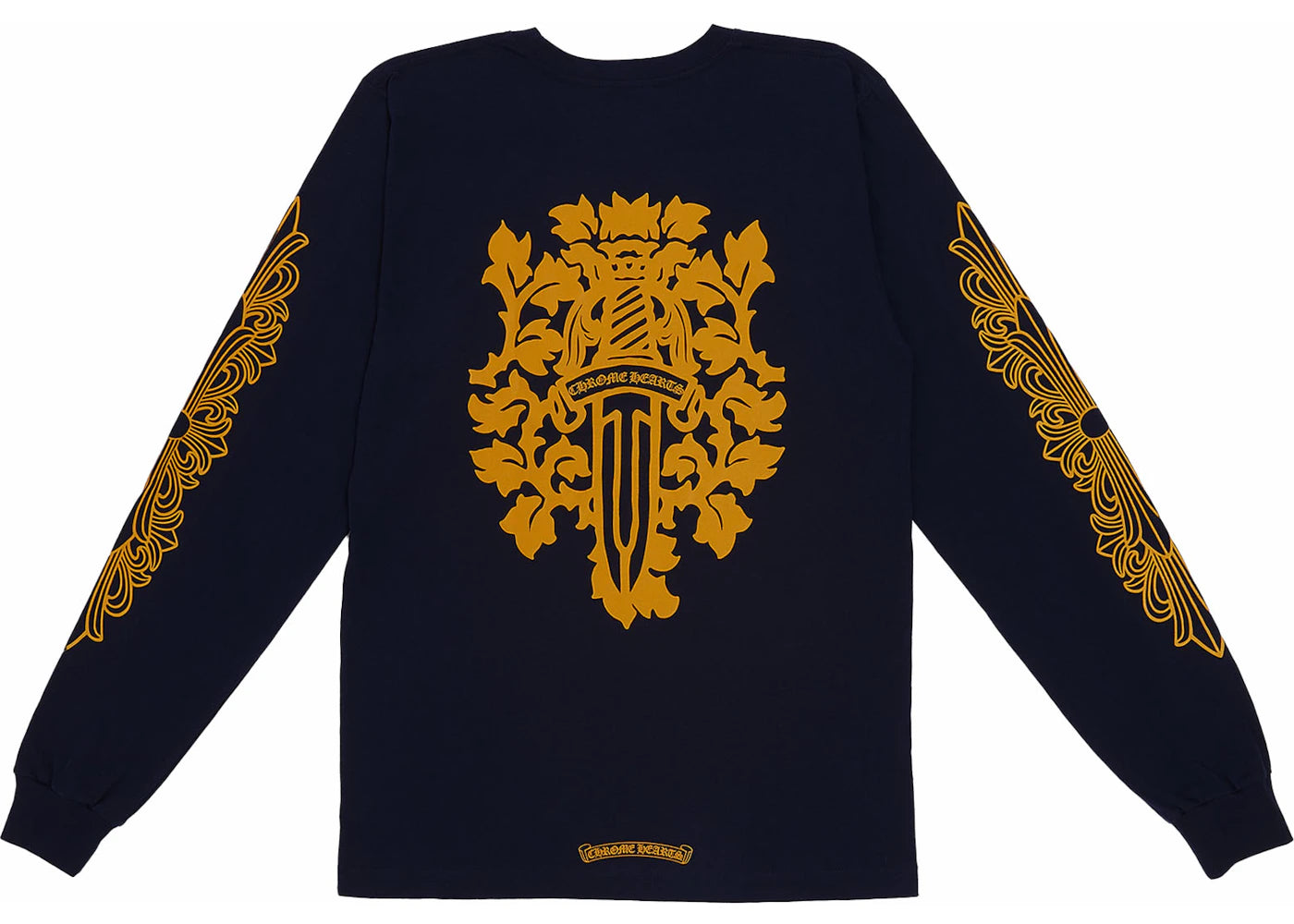 chrome hearts v89 dagger l/s t-shirt navy/yellow