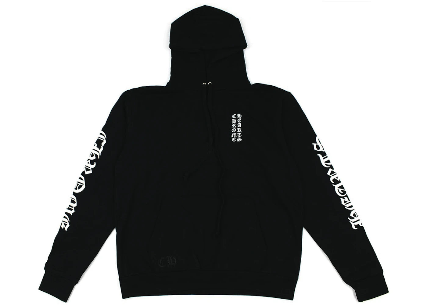 chrome hearts vertical logo hoodie black