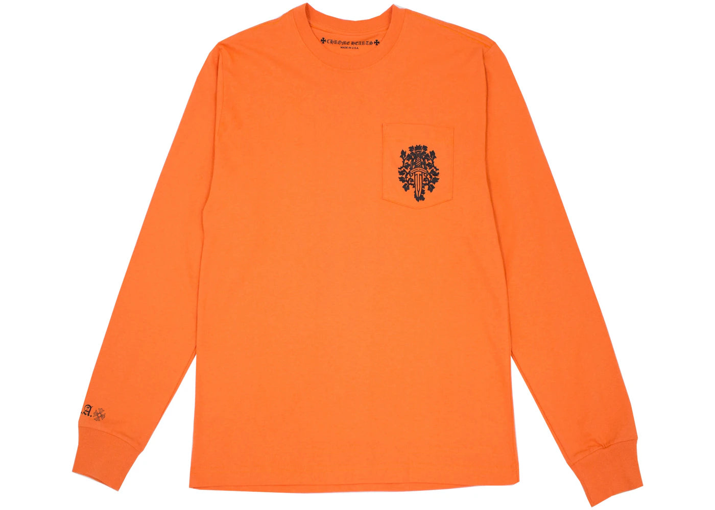 chrome hearts vine dagger l/s t-shirt orange/black