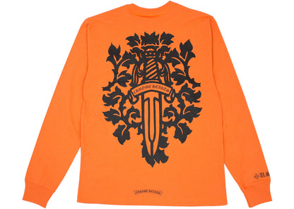chrome hearts vine dagger l/s t-shirt orange/black