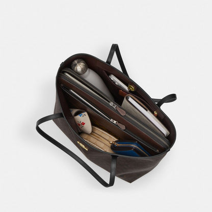 Coach City Tote Bag In Signature Canvas Gold Sand Chalk