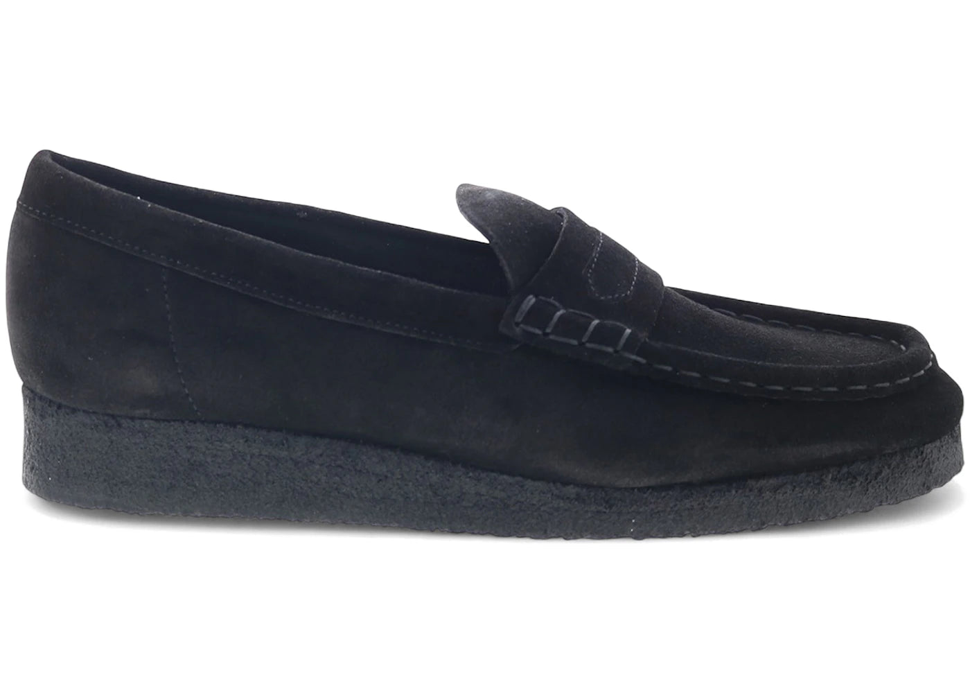 clarks originals wallabee loafer black suede (women's)