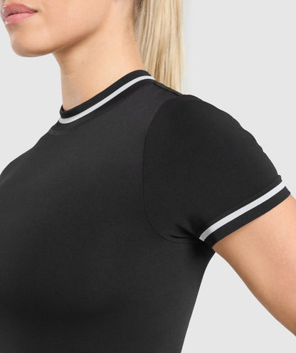 Women's Gymshark Contrast Seamless Midi Tee Black