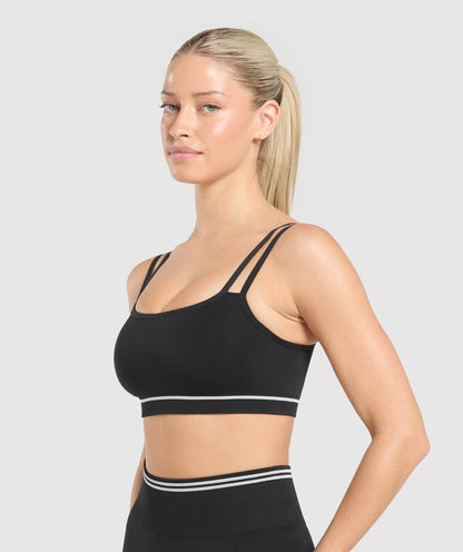 Women's Gymshark Contrast Seamless Sports Bra Black