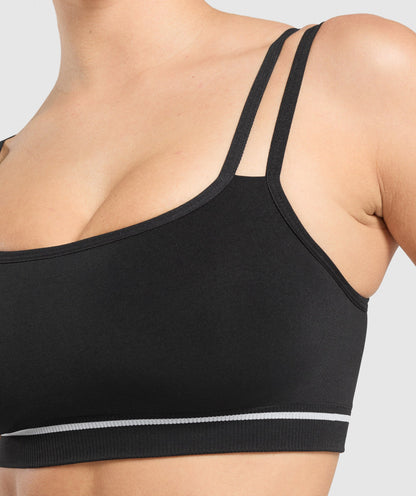 Women's Gymshark Contrast Seamless Sports Bra Black