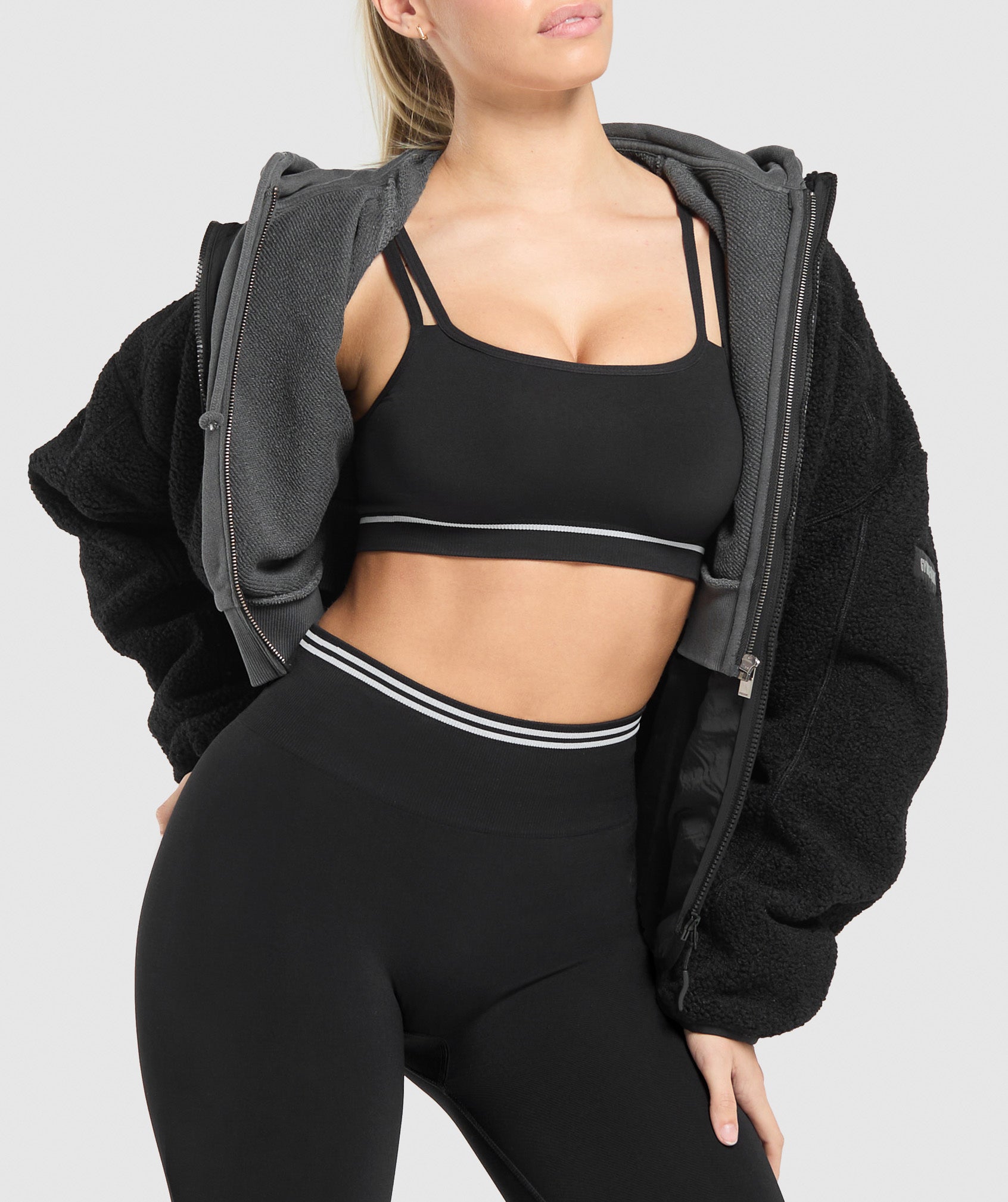 Women's Gymshark Contrast Seamless Sports Bra Black