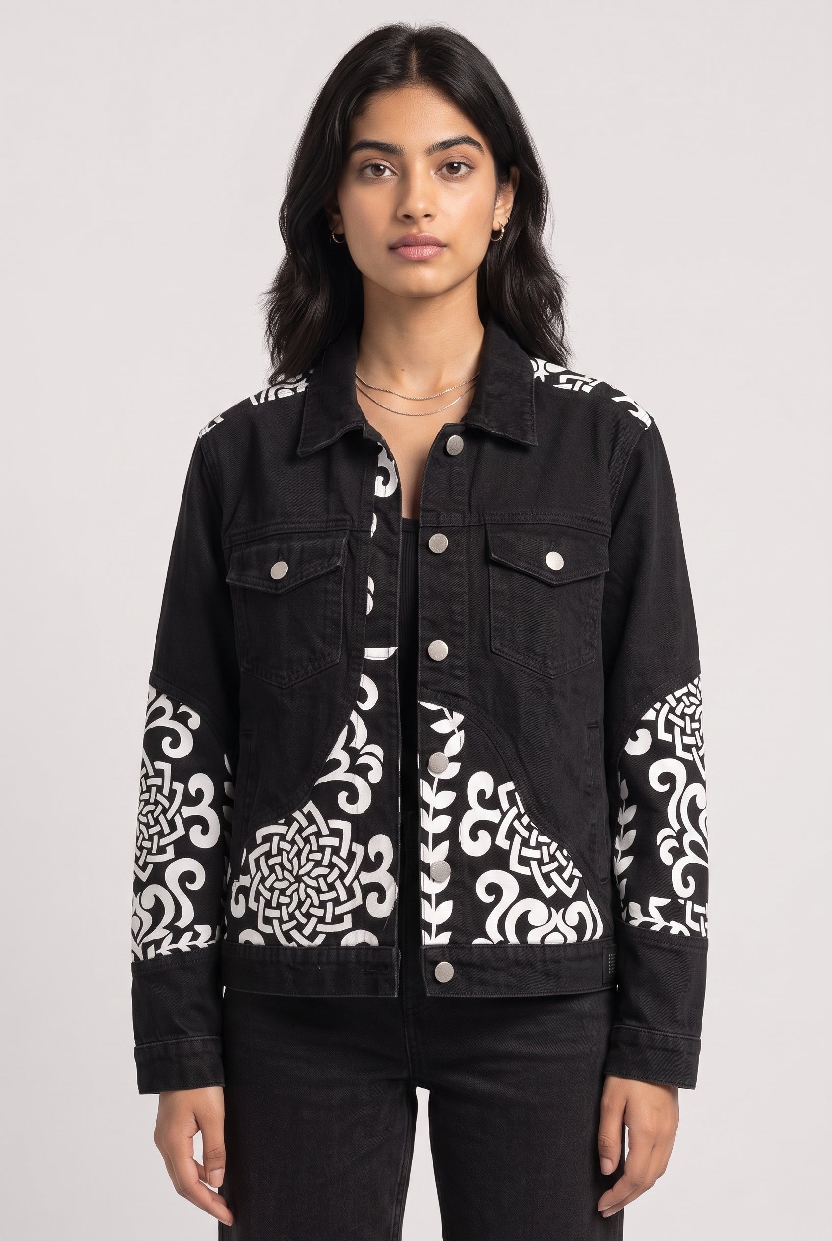 PATCHWORK DENIM BLACK WOMEN'S JACKET [50/50 LIMITED EDITION]