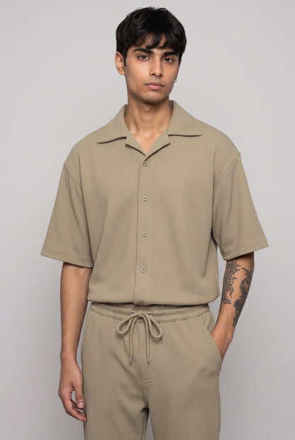BEIGE CO-ORD SET MEN'S SHIRT