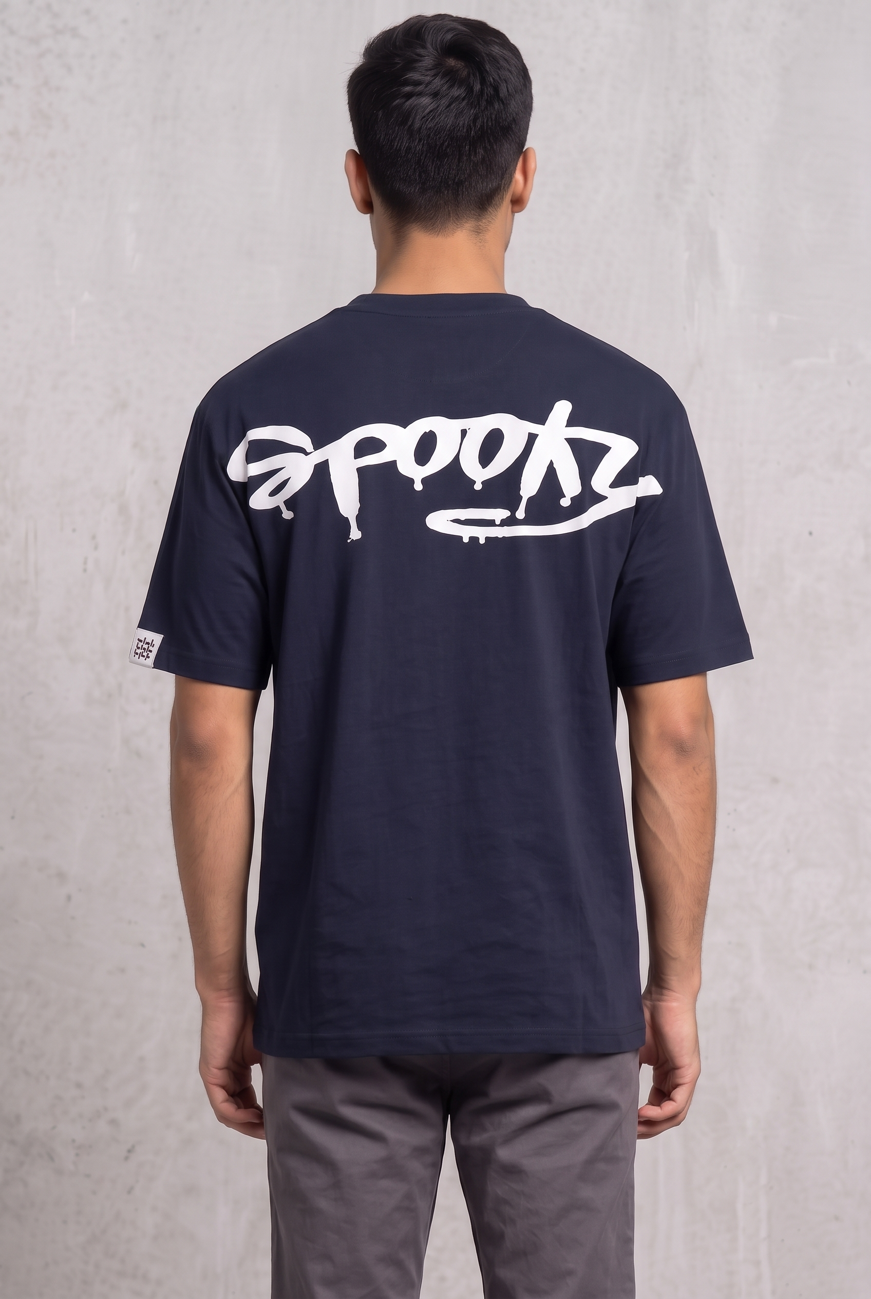 MIDNIGHT SPOOKY NAVY MEN’S OVERSIZED T-SHIRT