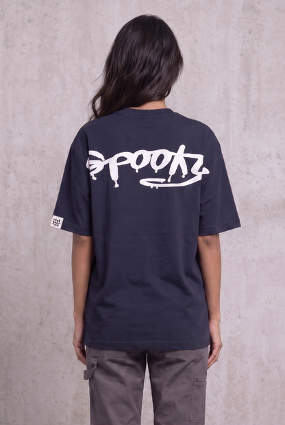MIDNIGHT SPOOKY NAVY WOMEN’S OVERSIZED T-SHIRT