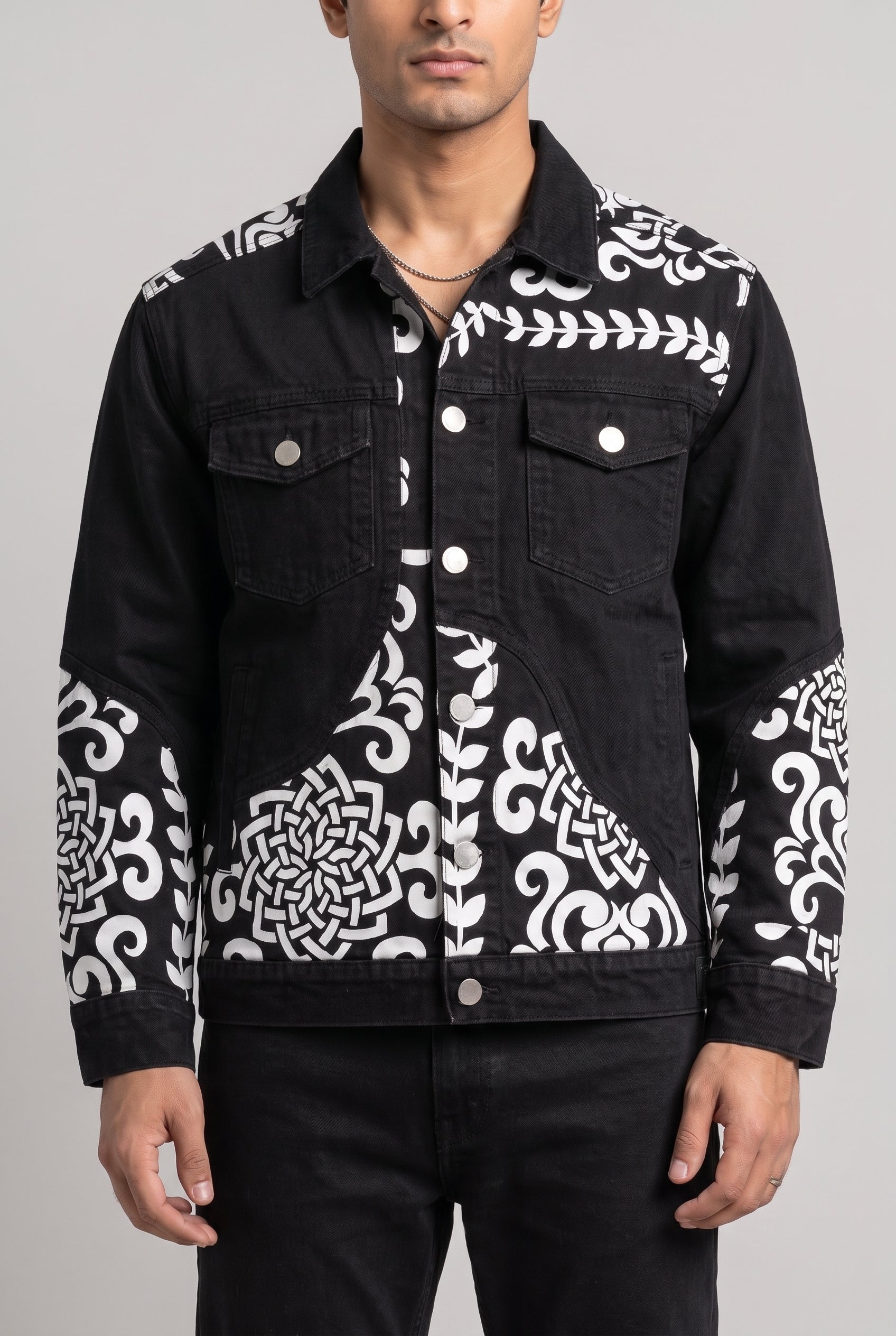 PATCHWORK DENIM BLACK MEN'S JACKET [50/50 LIMITED EDITION]