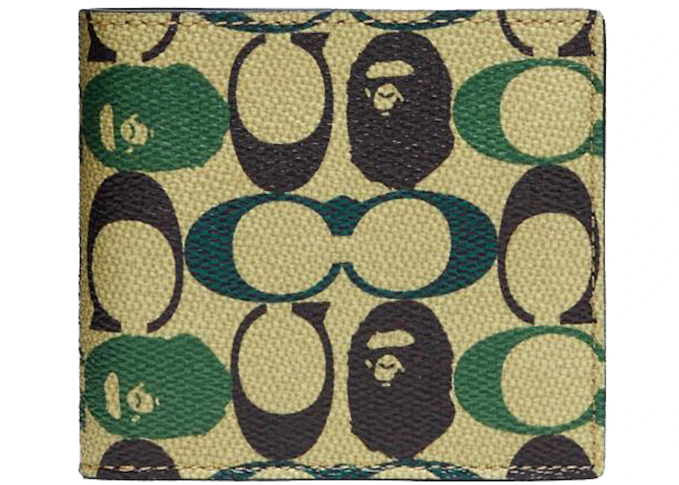 Coach X Bape Coin Wallet Signature Canvas With Ape Head Black Copper/Camo Multi
