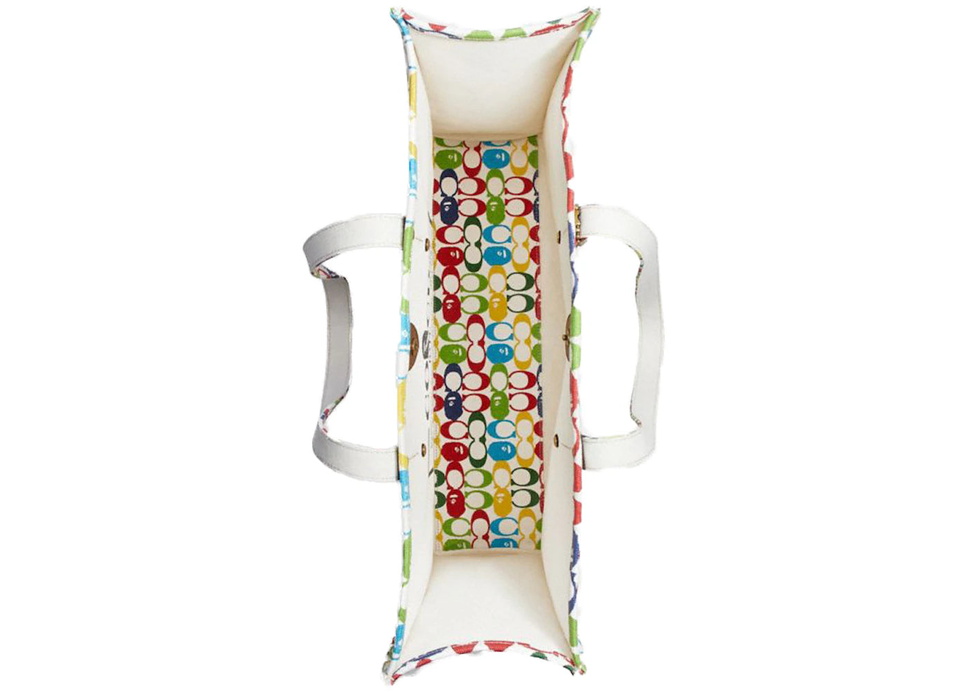 Coach X Bape Tote 47 Signature Canvas With Ape Head Brass/Multi