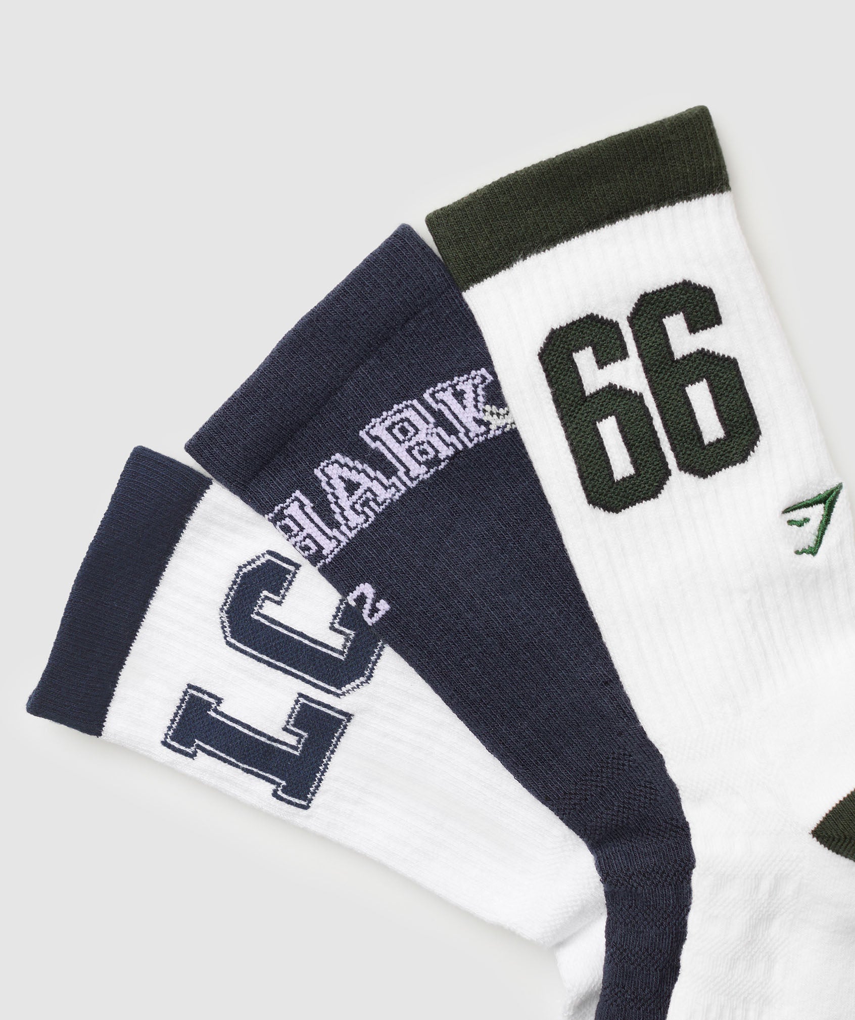 Women's Gymshark Collegiate Crew Socks 3Pk White