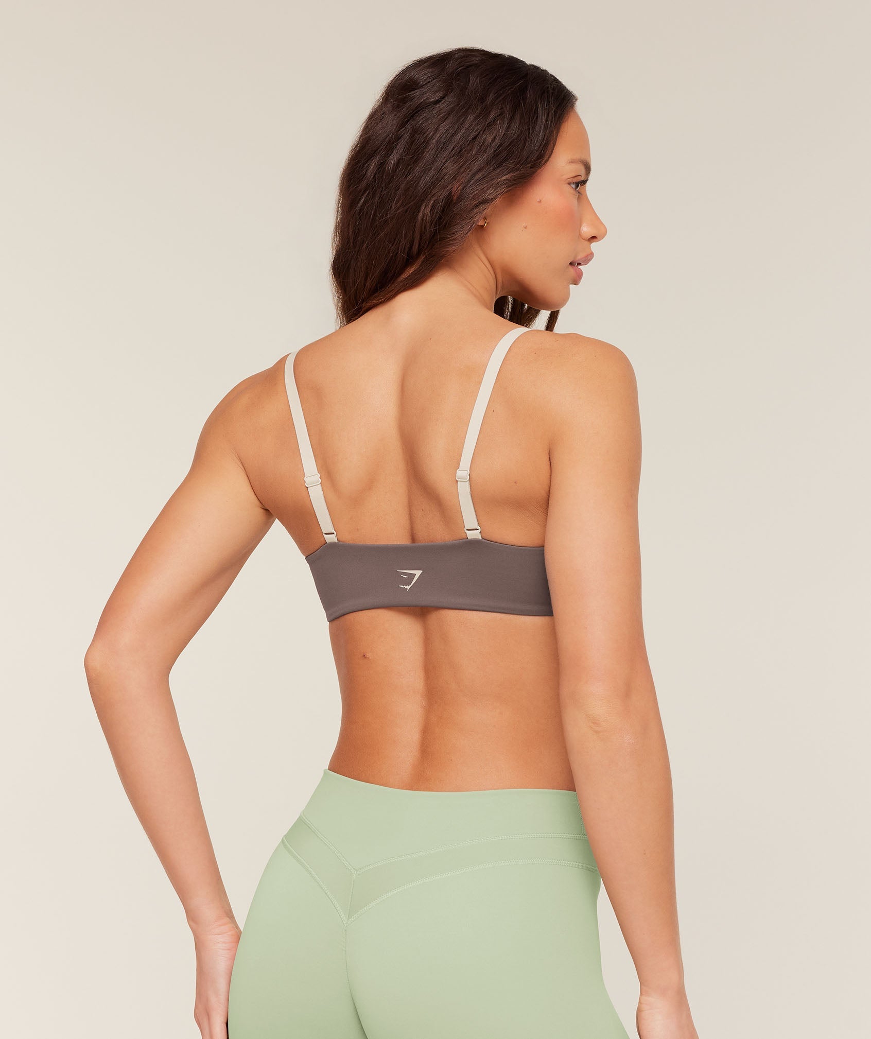 Women's Gymshark Colour Block Sports Bra Cool Brown